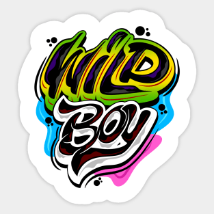 Wild Boy Typography Lettering Sticker